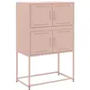 vidaXL Buffet rose 68,5x38,5x107 cm acier