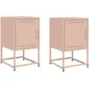 vidaXL Tables de chevet 2 pcs rose 36x39x60,5 cm acier