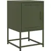 vidaXL Tables de chevet 2 pcs vert olive 36x39x60,5 cm acier