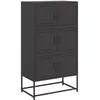 vidaXL Buffet noir 68,5x38,5x123,5 cm acier