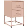 vidaXL Table de chevet rose 36x39x60,5 cm acier