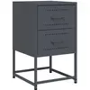 vidaXL Table de chevet anthracite 36x39x60,5 cm acier