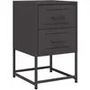 vidaXL Table de chevet noir 36x39x60,5 cm acier