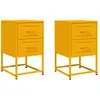 vidaXL Tables de chevet 2 pcs jaune moutarde 36x39x60,5 cm acier