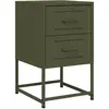 vidaXL Table de chevet vert olive 36x39x60,5 cm acier