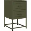vidaXL Tables de chevet 2 pcs vert olive 36x39x60,5 cm acier