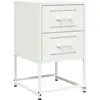 vidaXL Table de chevet blanc 36x39x60,5 cm acier