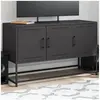 vidaXL Meuble TV noir 100,5x39x60,5 cm acier