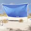 vidaXL Auvent de plage avec ancres de sable bleu 304x300 cm
