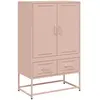 Buffet haut rose 68x39x111,5 cm acier laminé à froid Vidaxl Pink