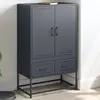Vidaxl - Buffet haut anthracite 68x39x111,5 cm acier laminé à froid Anthracite