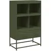 Vidaxl - Buffet haut vert olive 68,5x39x111,5 cm acier laminé à froid Green