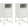 vidaXL Tables de chevet 2 pcs blanc 36x39x78 cm acier