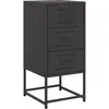 vidaXL Table de chevet noir 36x39x78 cm acier
