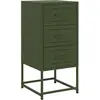 vidaXL Table de chevet vert olive 36x39x78 cm acier