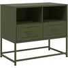 vidaXL Meuble TV vert olive 68x39x60,5 cm acier