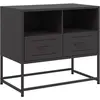 vidaXL Meuble TV noir 68x39x60,5 cm acier