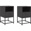 vidaXL Tables de chevet 2 pcs noir 36x39x60,5 cm acier