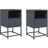 vidaXL Tables de chevet 2 pcs anthracite 36x39x60,5 cm acier