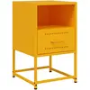 vidaXL Table de chevet jaune moutarde 36x39x60,5 cm acier