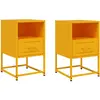 vidaXL Tables de chevet 2 pcs jaune moutarde 36x39x60,5 cm acier