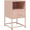 vidaXL Tables de chevet 2 pcs rose 36x39x60,5 cm acier