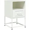 vidaXL Tables de chevet 2 pcs blanc 36x39x60,5 cm acier