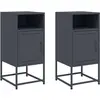 vidaXL Tables de chevet 2 pcs anthracite 36x39x78 cm acier