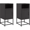 vidaXL Tables de chevet 2 pcs noir 36x39x78 cm acier
