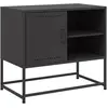 vidaXL Meuble TV noir 68x39x60,5 cm acier