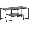 vidaXL Table basse avec dessus en verre noir 98,5x50x45 cm acier