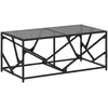vidaXL Table basse avec dessus en verre noir 98,5x50x41 cm acier