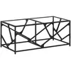 vidaXL Table basse avec dessus en verre transparent 98,5x50x41cm acier
