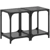 vidaXL Tables basses avec dessus en verre noir 2 pcs 30x30x40 cm acier