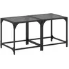 vidaXL Tables basses avec dessus en verre noir 2 pcs 40x40x40 cm acier