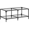 vidaXL Table basse avec dessus en verre transparent 98,5x50x40cm acier