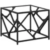 vidaXL Table basse avec dessus en verre transparent 50x50x41 cm acier