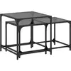 vidaXL Tables basses gigognes 2 pcs dessus en verre noir acier