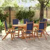 vidaXL Ensemble à manger de jardin 7pcs bois d'acacia solide textilène