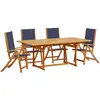 vidaXL Ensemble à manger de jardin 5pcs bois d'acacia solide textilène