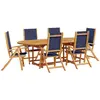 vidaXL Ensemble à manger de jardin 7pcs bois d'acacia solide textilène