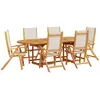 vidaXL Ensemble à manger de jardin 7pcs bois d'acacia solide textilène