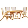 vidaXL Ensemble à manger de jardin 5pcs bois d'acacia solide textilène