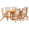 vidaXL Ensemble à manger de jardin 7pcs bois d'acacia solide textilène