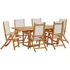 vidaXL Ensemble à manger de jardin 7pcs bois d'acacia solide textilène