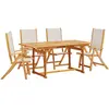 vidaXL Ensemble à manger de jardin 5pcs bois d'acacia solide textilène