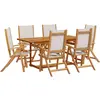 vidaXL Ensemble à manger de jardin 7pcs bois d'acacia solide textilène