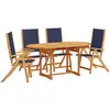 vidaXL Ensemble à manger de jardin 5pcs bois d'acacia solide textilène