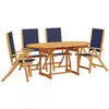 vidaXL Ensemble à manger de jardin 5pcs bois d'acacia solide textilène