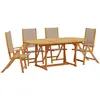 vidaXL Ensemble à manger de jardin 5pcs bois d'acacia solide textilène